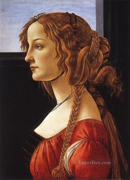  San Pintura - Retrato de una mujer joven Sandro Botticelli